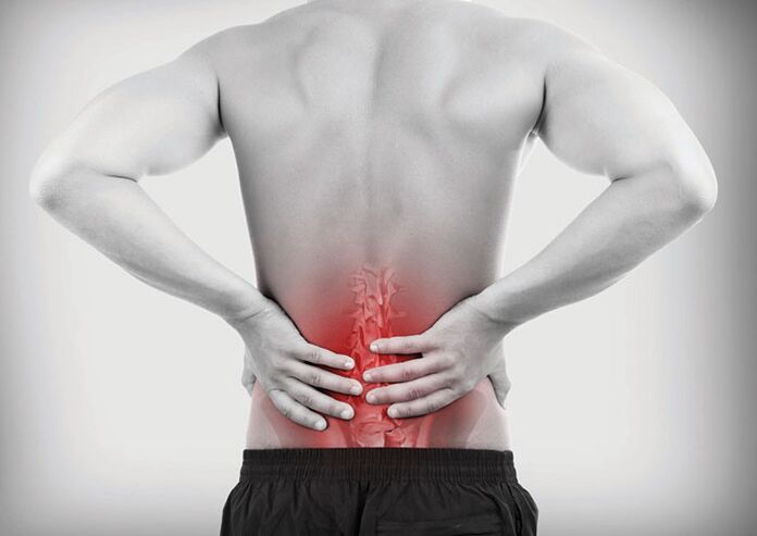 Dor nas costas na rexión lumbar